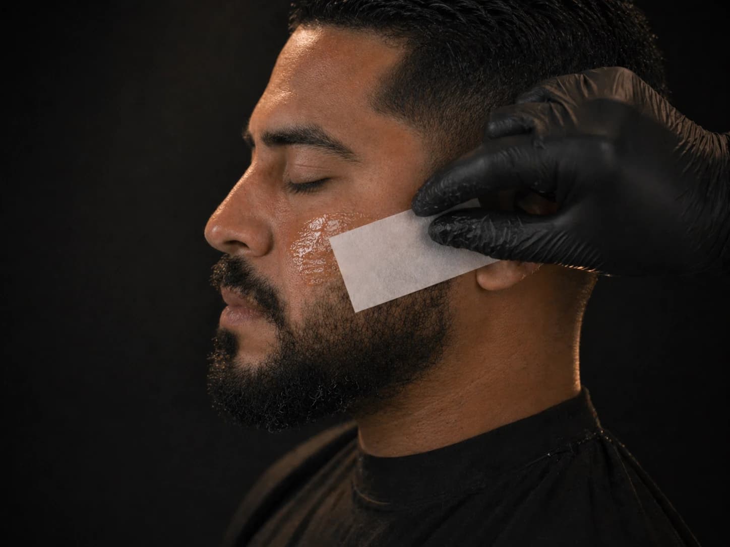 Depilação facial masculina na Barbearia Tramontta